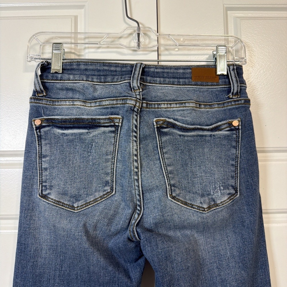 Judy Blue Bootcut Jeans Womens Size 1/25 Blue Medium Wash Mid Rise Distressed - Picture 6 of 12